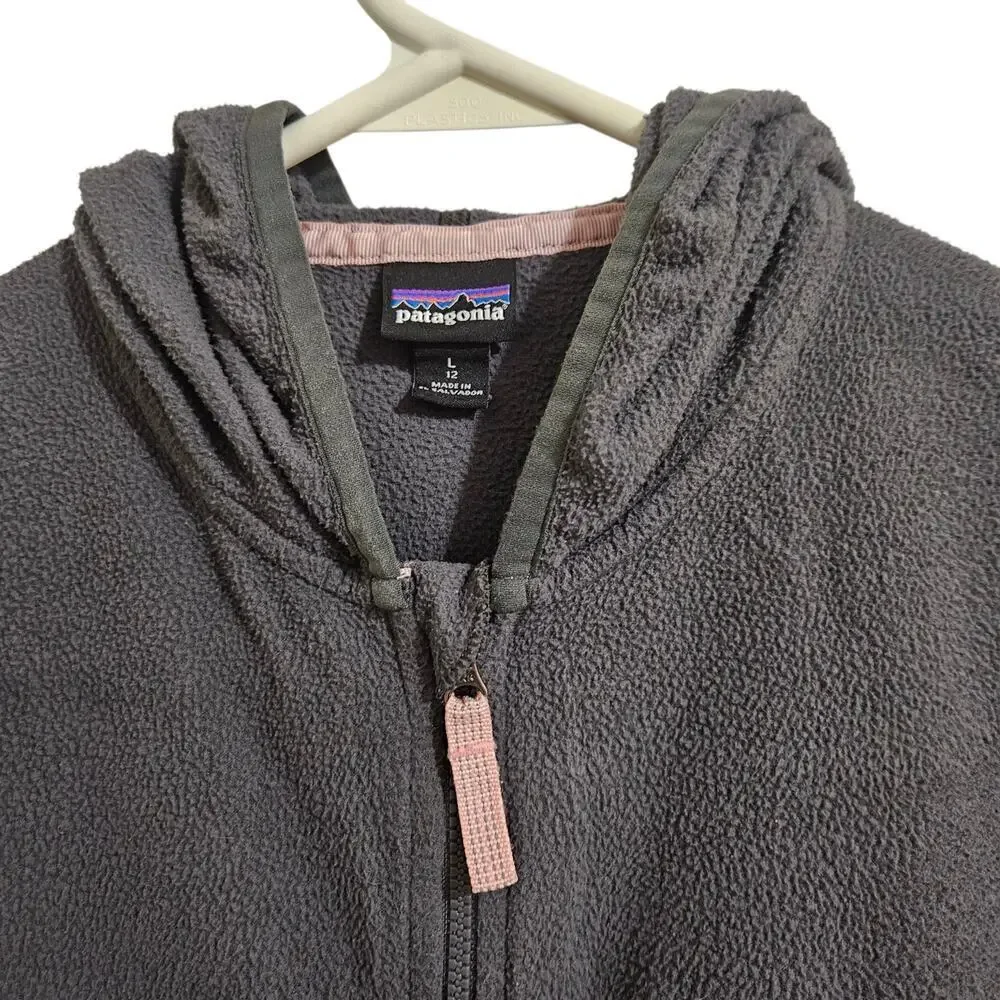 Patagonia Girls' Micro D Snap-T Jacket gray pink